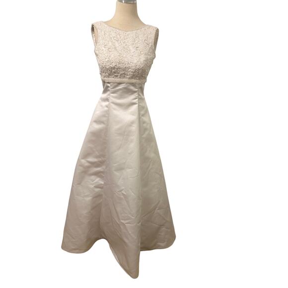 Vintage Mori Lee Wedding gown dress Madeline Gardner tmless bridal 90s luxe sz 4 - Picture 8 of 16